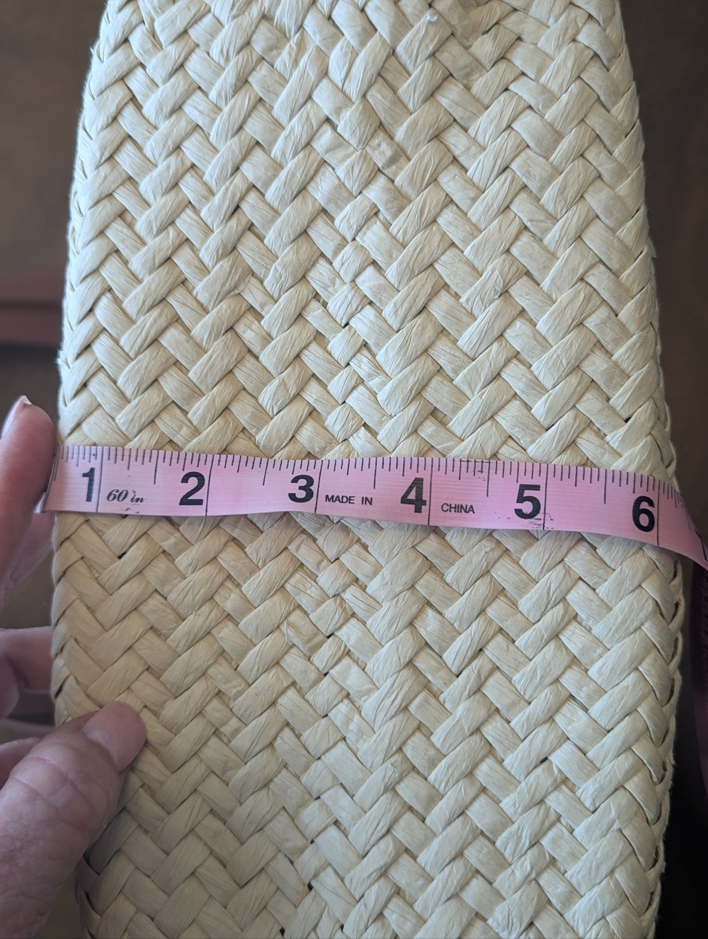 LOFT Straw Tote with Brown Leather Trim - Picture 11 of 11